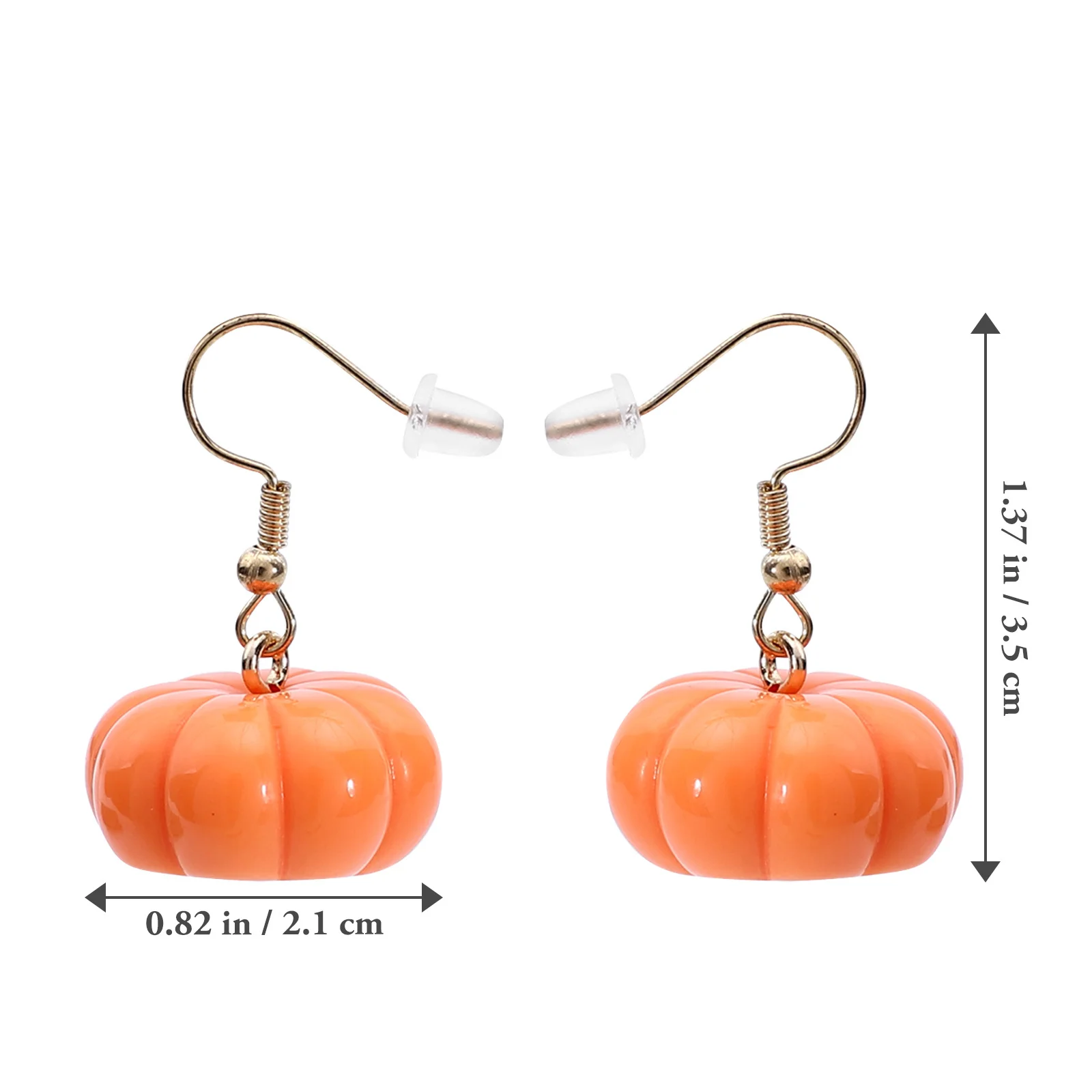 

1Pair Plastic Pumpkin Earrings Halloween Ear Jewelry Lightweight Charming Women Gift Party Pumpkin Earrings Halloween Ear