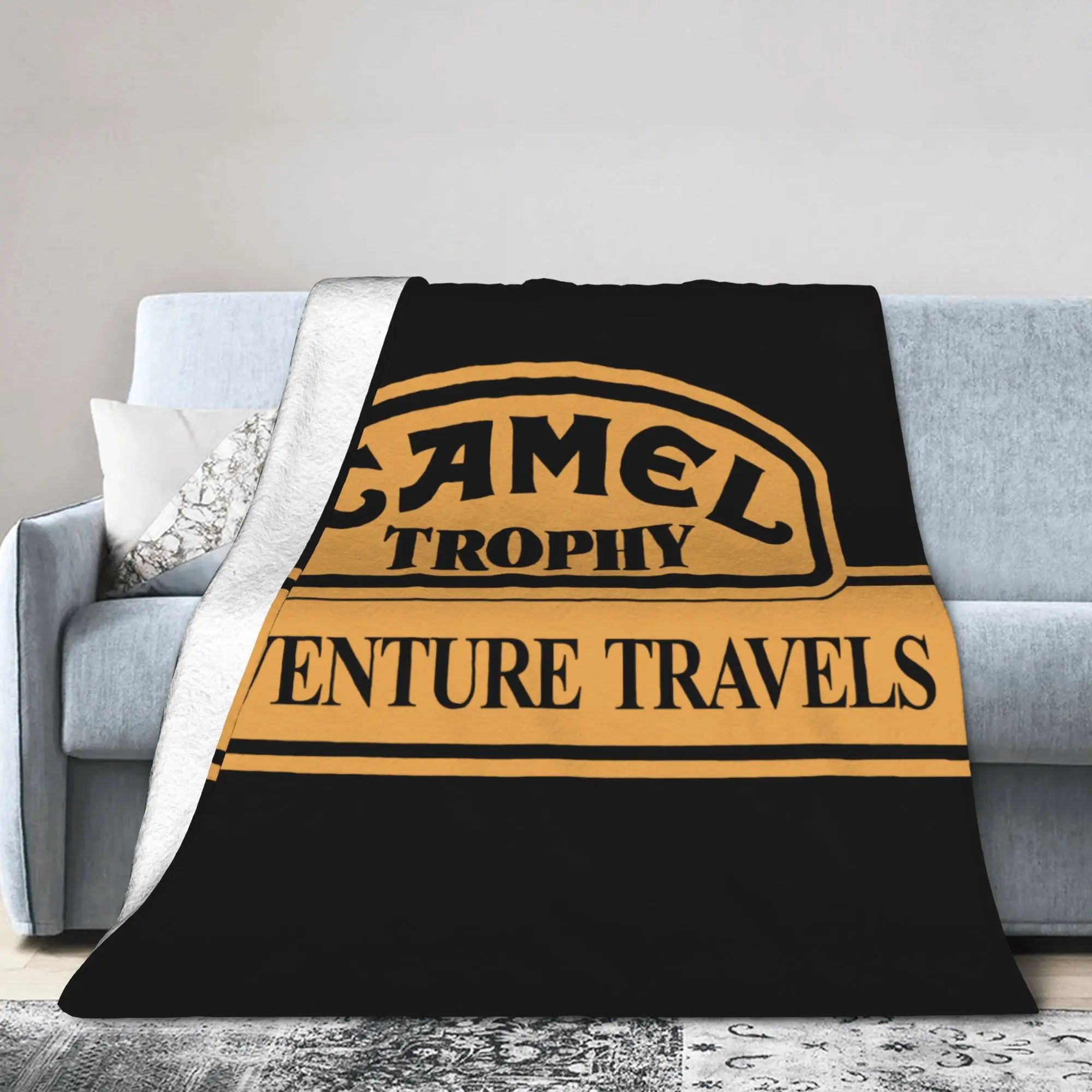 Custom Camel Trophy Adventure Travels Blankets Warm Flannel  Throw Blanket for Home Bedroom Sofa