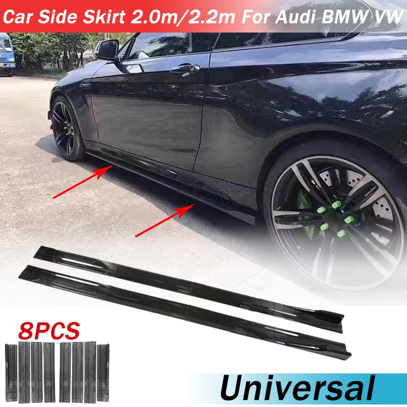 

Универсальный комплект из 8 элементов: накладки на пороги (2.0м/2.2м) и сплиттеры-спойлеры для бампера, для Audi, BMW, VW, Toyota. Модификация кузова, тюнинг экстерьера.