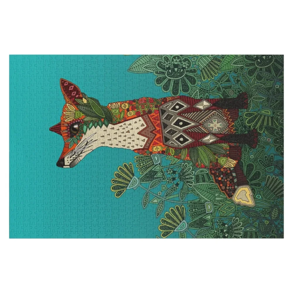 floral fox Jigsaw Puzzle Personalized Kids Gifts Custom Wood Puzzle