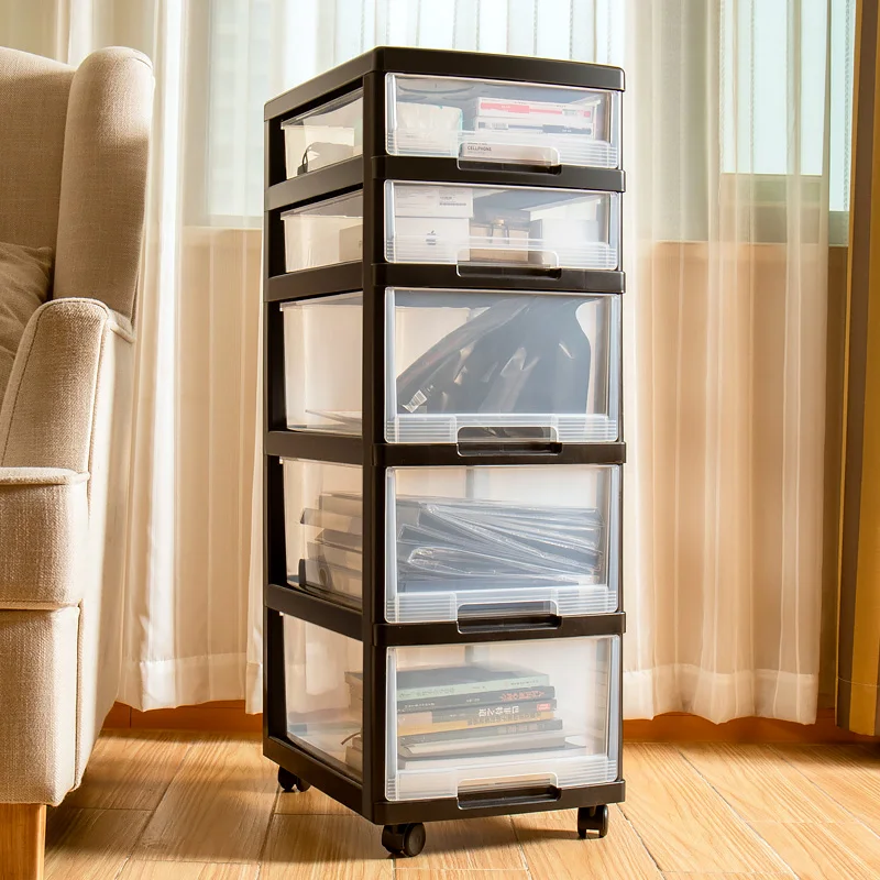 ตู้เก็บของพลาสติกแบบหลายชั้นสำหรับจัดระเบียบเอกสารบนโต๊ะทำงานในสำนักงานหรือใช้ในบ้าน