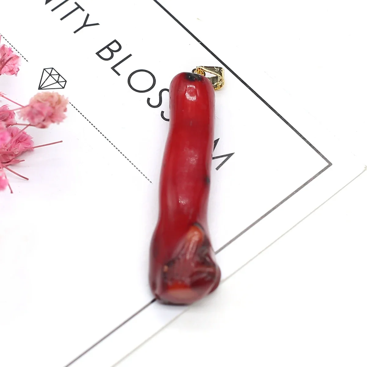 1pcs Red Sea bamboo Coral Irregular Branches Pendants for DIY Earring Necklace Jewelry Making Accessories Gift 8×25mm-15×40mm