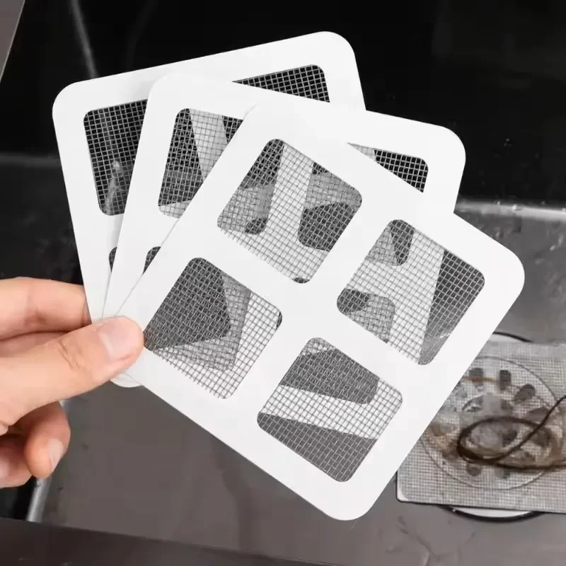 Disposable Hair Catcher for Shower Mesh Shower Drain Covers Floor Sink Strainer Filter Mesh Sticker Bathroom Accessories