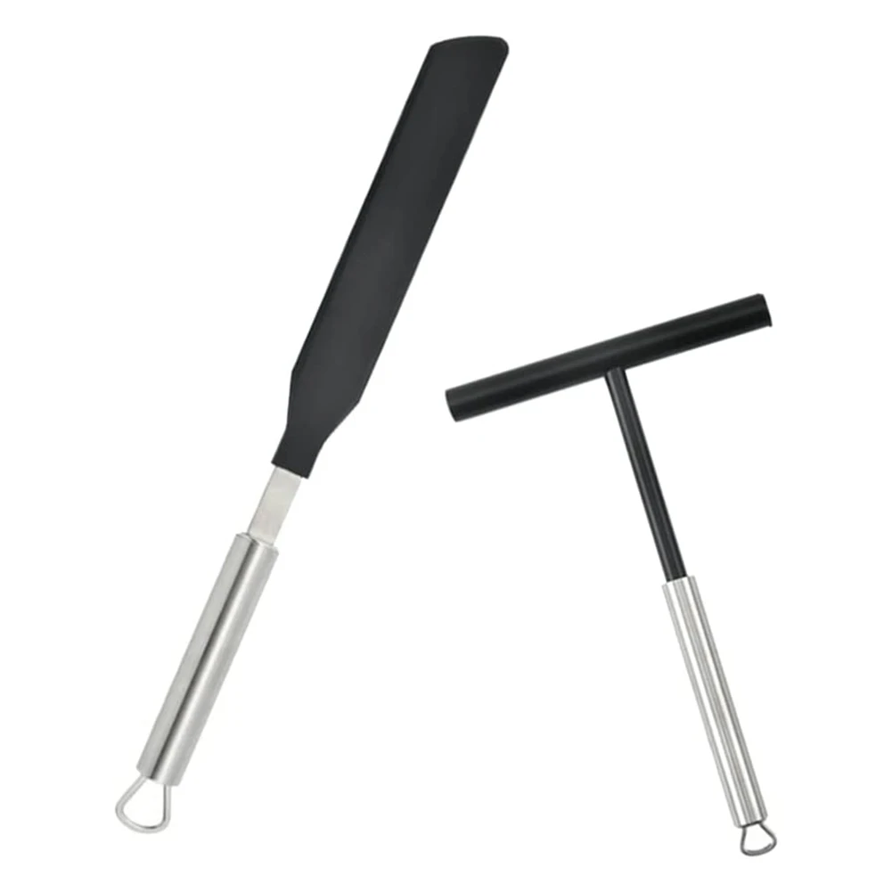 304 Stainless Steel French Crepe Spreader Pancake Like Batter Spreading Tool Pancake Like Batter for Kitchen + Spatula