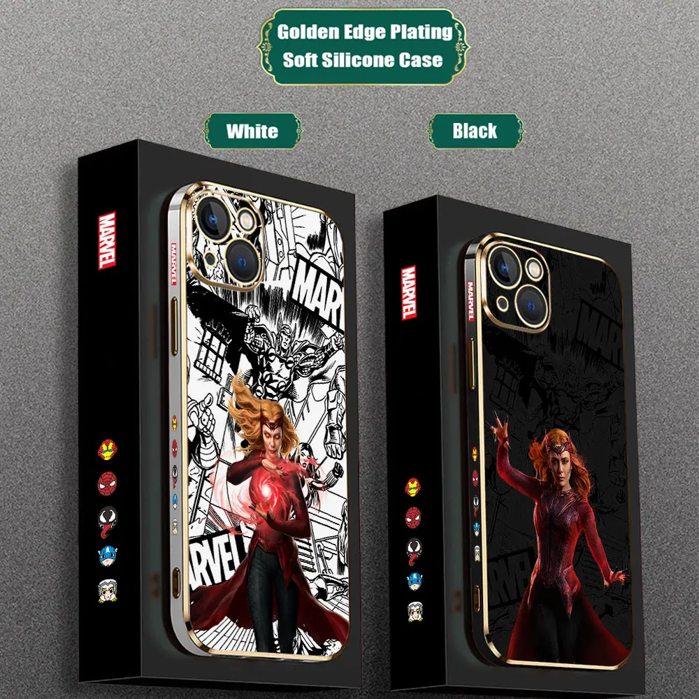 Marvel Wanda Scarlet Witch Phone Case For Motorola Moto G60 G53 G52 G50 G40 G30 G22 G10 G9 E20 E7 E7I Power Play Plating Cover