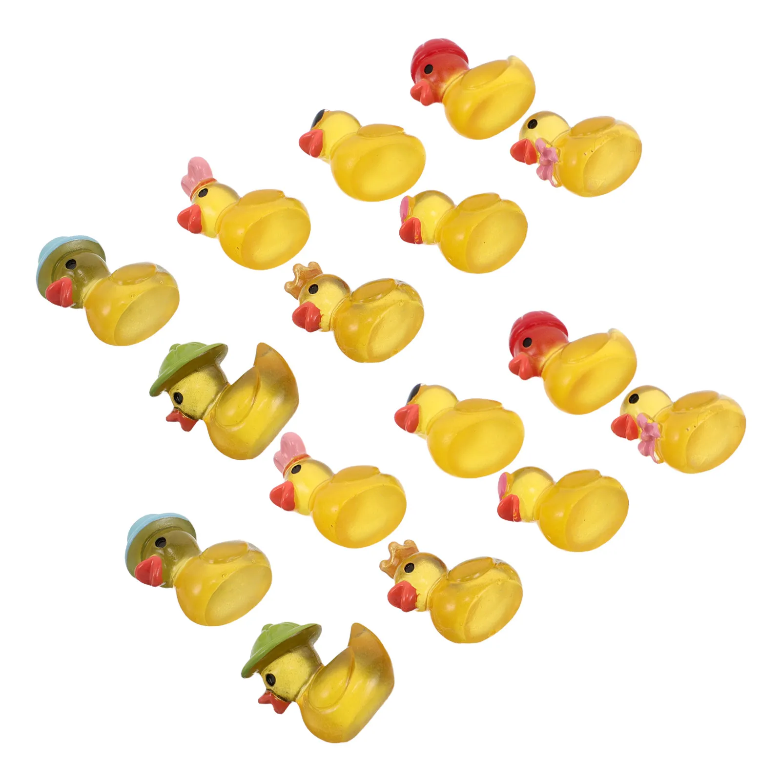 24Pcs Mini Resin Ducks Micro Landscape Decorations Realistic Tiny Animal Ornaments Fairy Garden Miniature Accessories for Moss