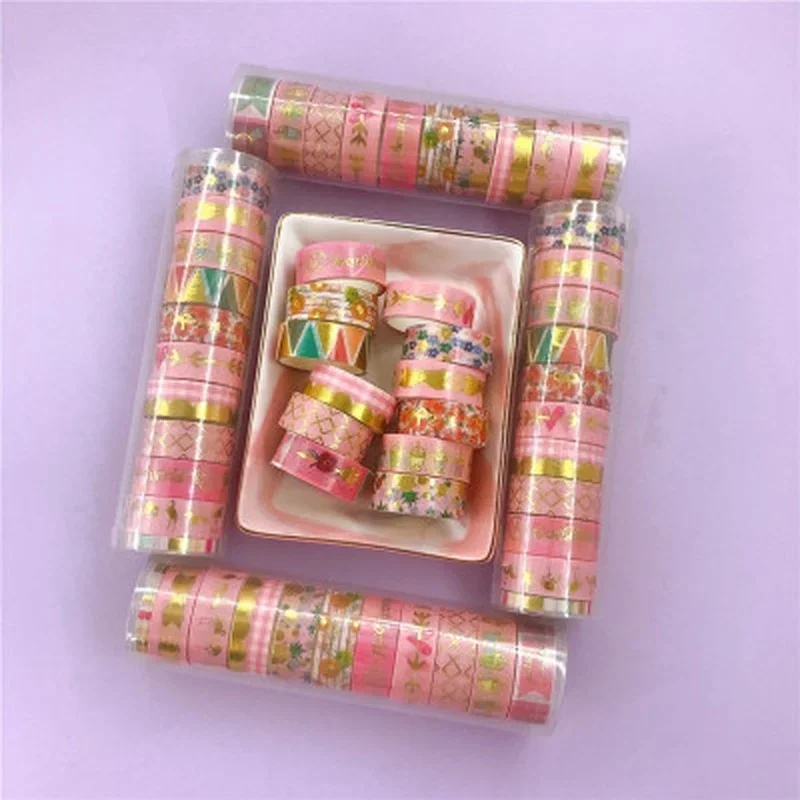 12 buah Set selotip Washi Set kertas dekorasi lengket DIY dekorasi perlengkapan sekolah kantor alat tulis Scrapbook Kawaii