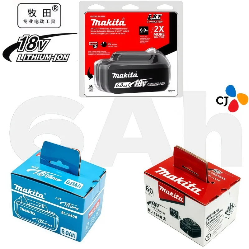 

Authentic Makita 18V Battery Pack, 18V 6Ah Batterie Makita 18V Lithium, with LED Power Indicator, Shock Resistant Design