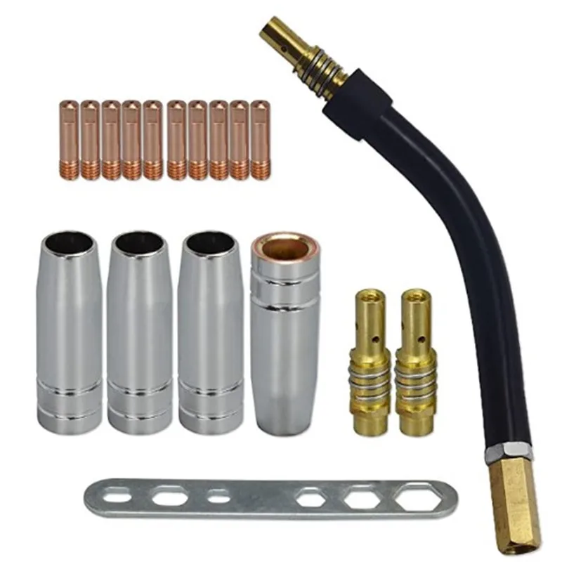 MB15AK MIG Welding Gun 0.8mm Contact Tip Nozzle Cover Gun Neck Connection Replacement Kit