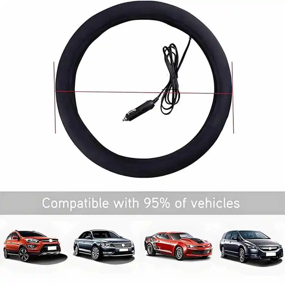 

1PC Universal Car Lighter Charger Heater Warm Steering Wheel Cover Heating 12V Quickheat Cover Automotive Accessory