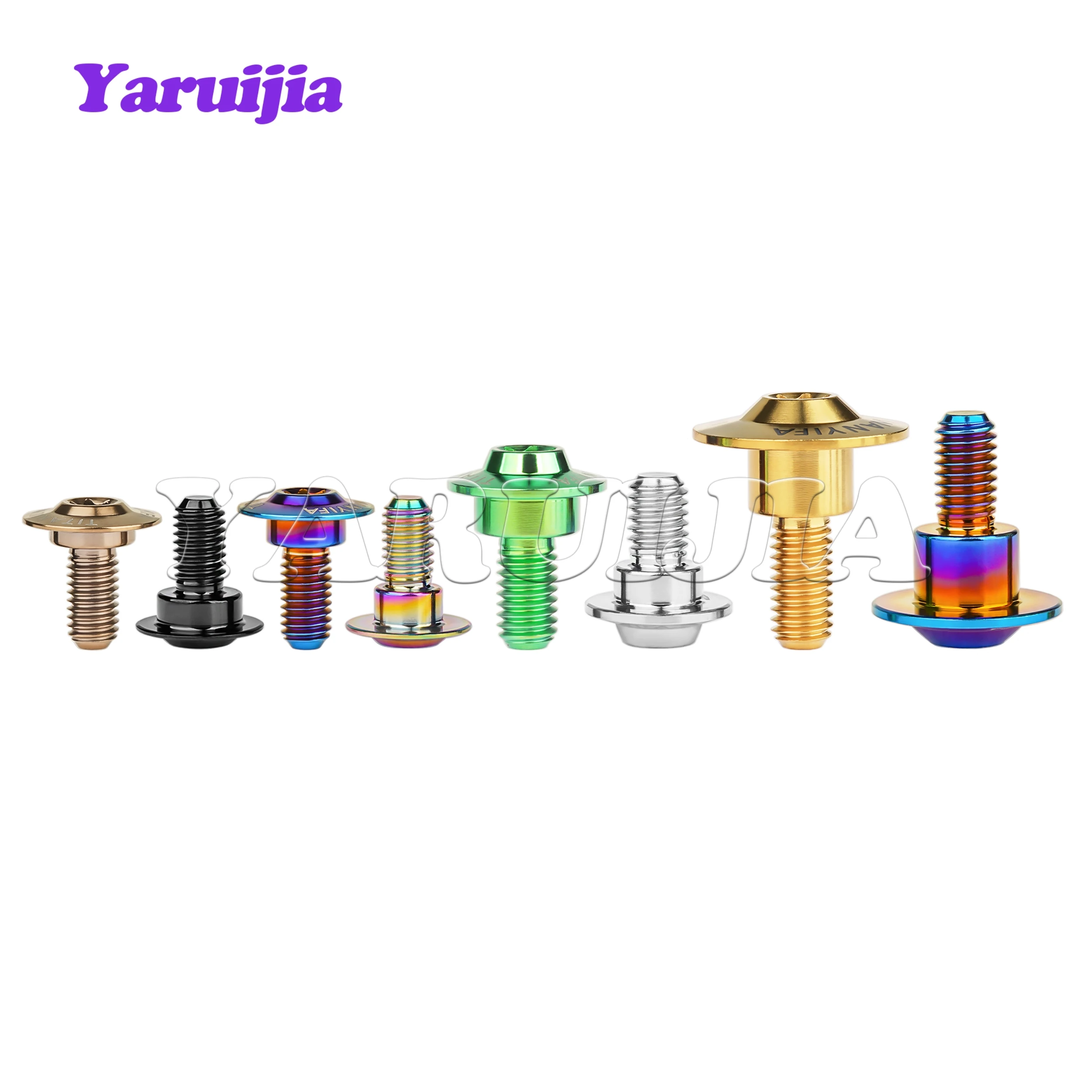 Yaruijia Titanium alloy bolt M5/M6x11-22mm multi-size Torx head step Screw is used for electric motorcycle side plate disc plate