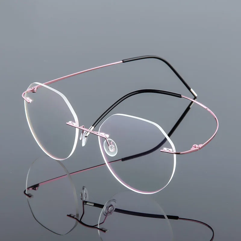 Randlose Memory-Titanlegierung, blaues Licht blockierende presbyopische Lesebrille, Business-Männer und Frauen, leichte verschreibungspflichtige Brillen – Detail 4