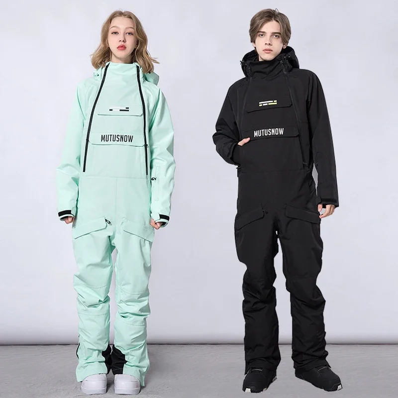 Winter Waterproof Women One Piece Snowsuit Outdoor Mountain Sport Female Ski Jumpsuits Waterproof Warm Woman Snowboard Overalls
