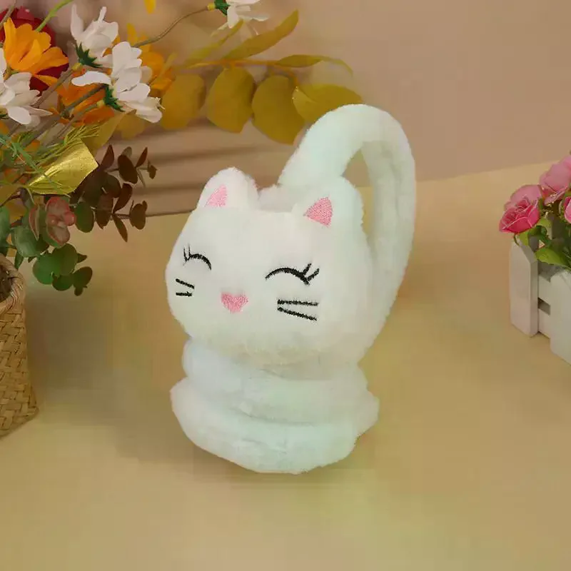 Cartoon Korean Version Autumn And Winter Plush Warm Earmuffs, Plush Cute Cat Earmuffs Protect Ears From Cold