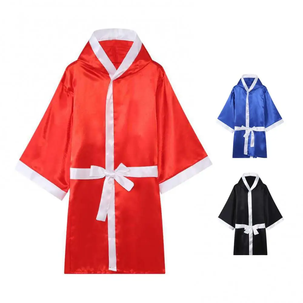 

Unisex Long Sleeve Belt Competition Training Boxing Robe Kickboxing Gown Uniform