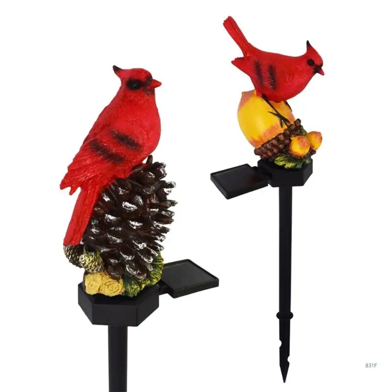 

Waterproof Pinecone/Nut Red Bird Solar Lights Solar Energy Ground Plug Lights Perfect for Indoor and Outdoor Decoration