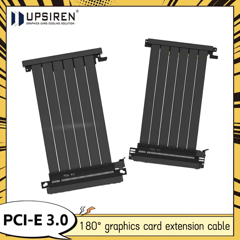 

Упсирен 180 ° Удлинительный кабель для видеокарт PCI-E 3.0/4.0, длина 185 мм, защита от электромагнитных помех, для видеокарт