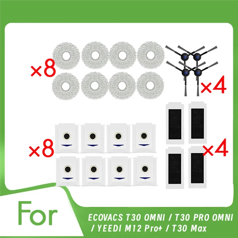 

A85I-24 шт. для робота-пылесоса ECOVACS T30 OMNI/T30 PRO OMNI/ YEEDI M12 Pro+/T30 Max, сверхпрочные аксессуары