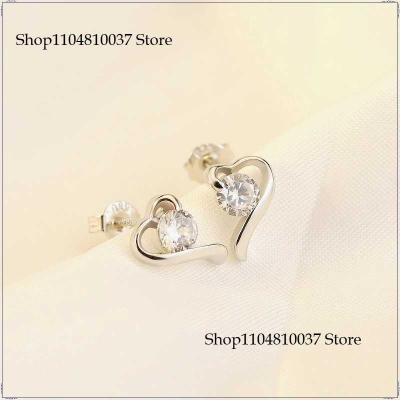925 Sterling Silver Sweet Stud Earrings for Women - Love at First Sight, Elegant Valentine's Gift