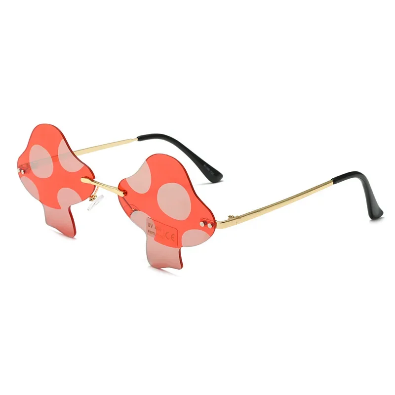 Gafas de sol sin montura para hombre y mujer, lentes con forma cóncava, con personalidad, a la moda, divertidas, para fiesta en la calle y Tiro,