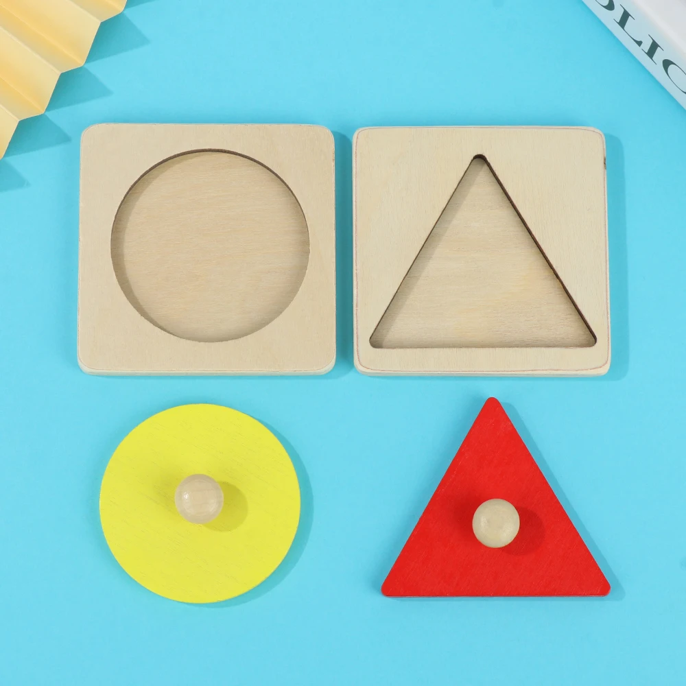 1 zestaw puzzli dla dzieci Montessori drewniane zabawki geometryczny kształt układanka pasujące do zabawki edukacyjne gier