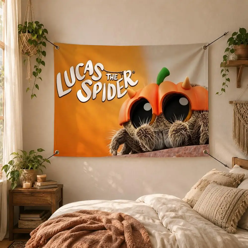 Lucas the Spider Kids Animation Flags Decorative Flag Banner for Outdoor Garden Yard Camping Party Home Wall Hanging Decor
