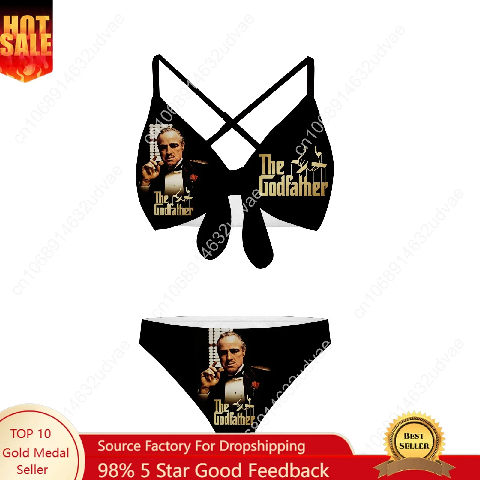 The Godfather Bathing Suits Cross Strap Suspenders Swimsuits Womens Personalized Bikini Pool Party Swimwear Customized Beachwear