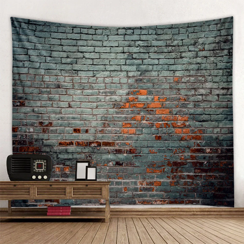 3D brick wall sunlight tapestry retro stone wall hanging cloth Bohemian art print tapestry home living room bedroom decoration - Image 6