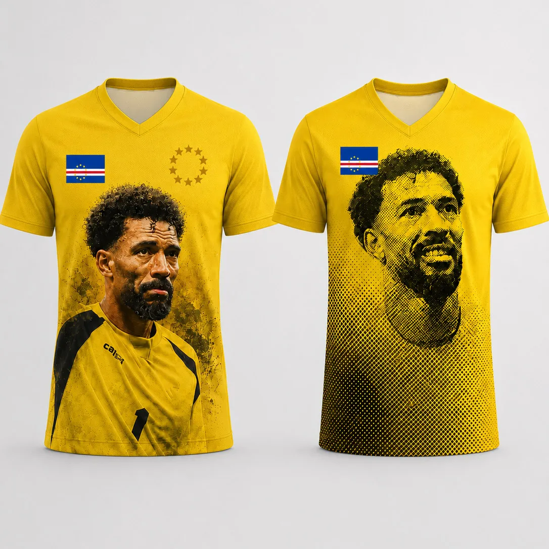 2026 Cape Verde Vozinha #1 Goalkeeper Jersey T-Shirt, Men's Lightweight Breathable Soccer Fan Tee, Summer Sports Shirt
