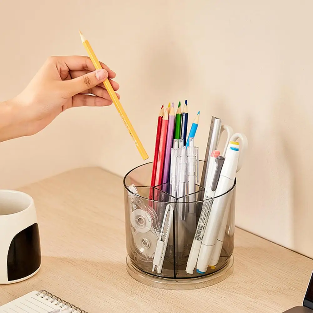 Pen Holder Large Capacity 360 Degree Rotating Easy Access Multifunctional Makeup Brush Holder Organizer