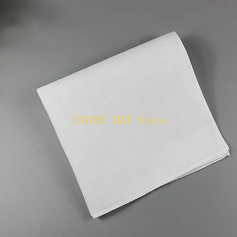 49MF ผ้าเช็ดหน้าสีขาวสำหรับผู้ใหญ่สี่เหลี่ยมจัตุรัส Super Soft Soft Waneable Hanky DIY อุปกรณ์เสริม