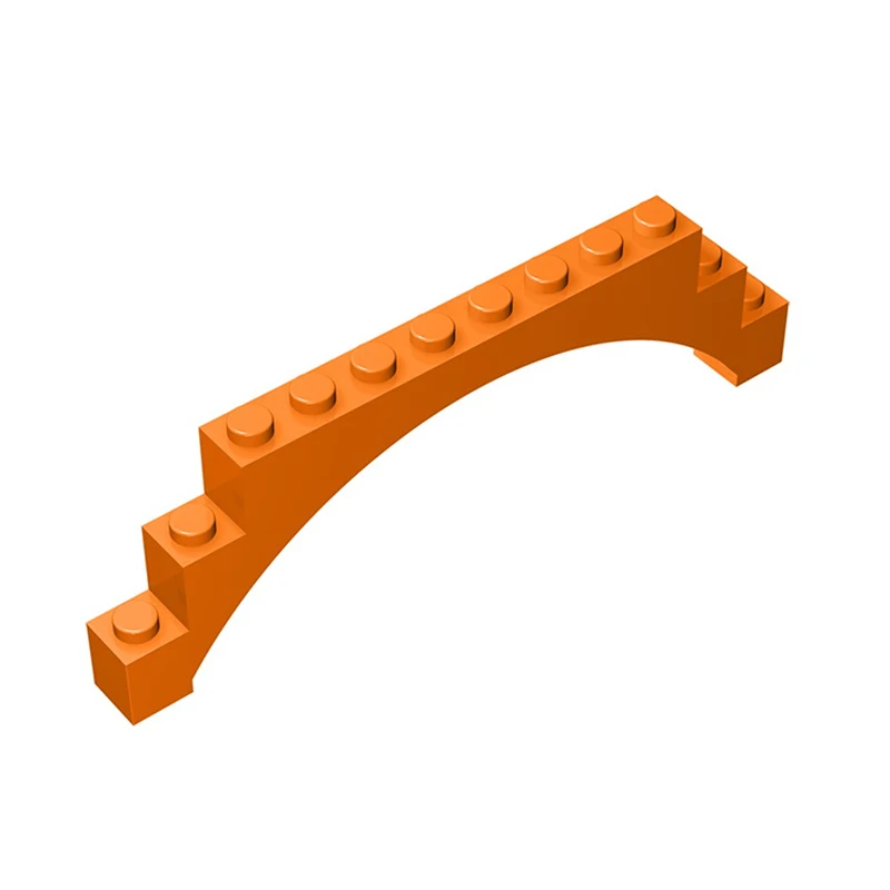 Gobricks 18838 10PCS Arch 1x12x3 Parts Raised Arch with 5 Cross Supports 30938 Creative Curved Edges DIY Building Blocks MOC Set