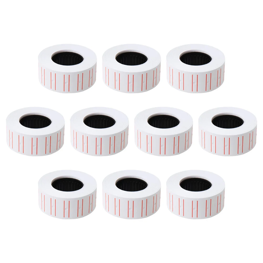 10 Rolls Single Row Price Tag Paper Pricing Labels Small Sticker Jewelry Business Stickers Machines Retail Tags