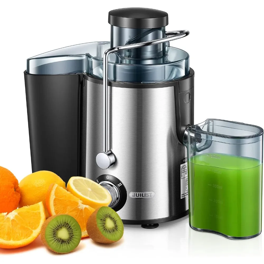 

Juicer Machines, Compact Centrifugal Juicer Extractor with 3" Wide Mouth and Anti-Drip, Dual Speeds, Recipe & Brush