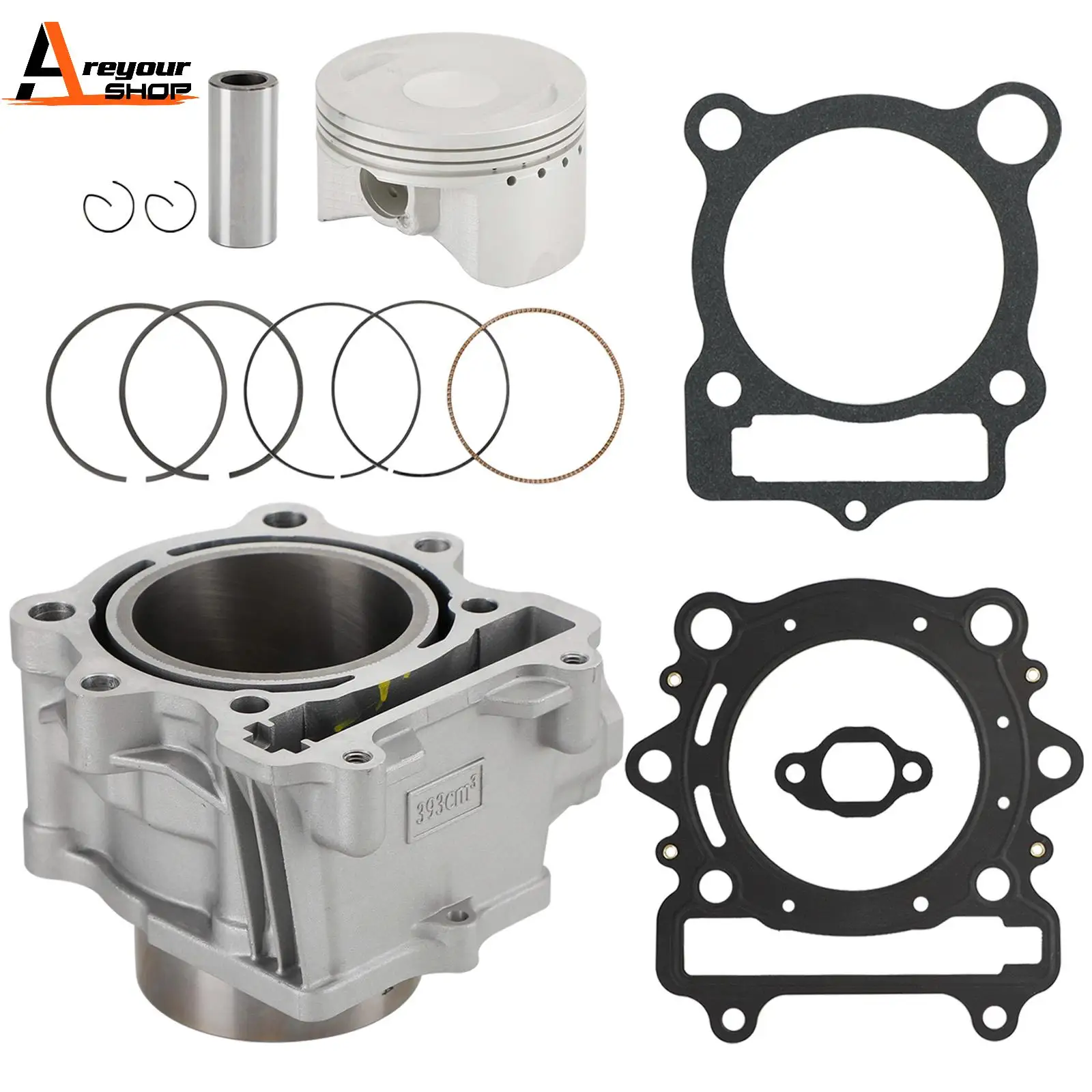 Areyourshop TOP END KIT W/ CYLINDER PISTON For UTV ATV 400 HiSUN BENNCHE MASSIMO COLEMAN Motorcycle Parts