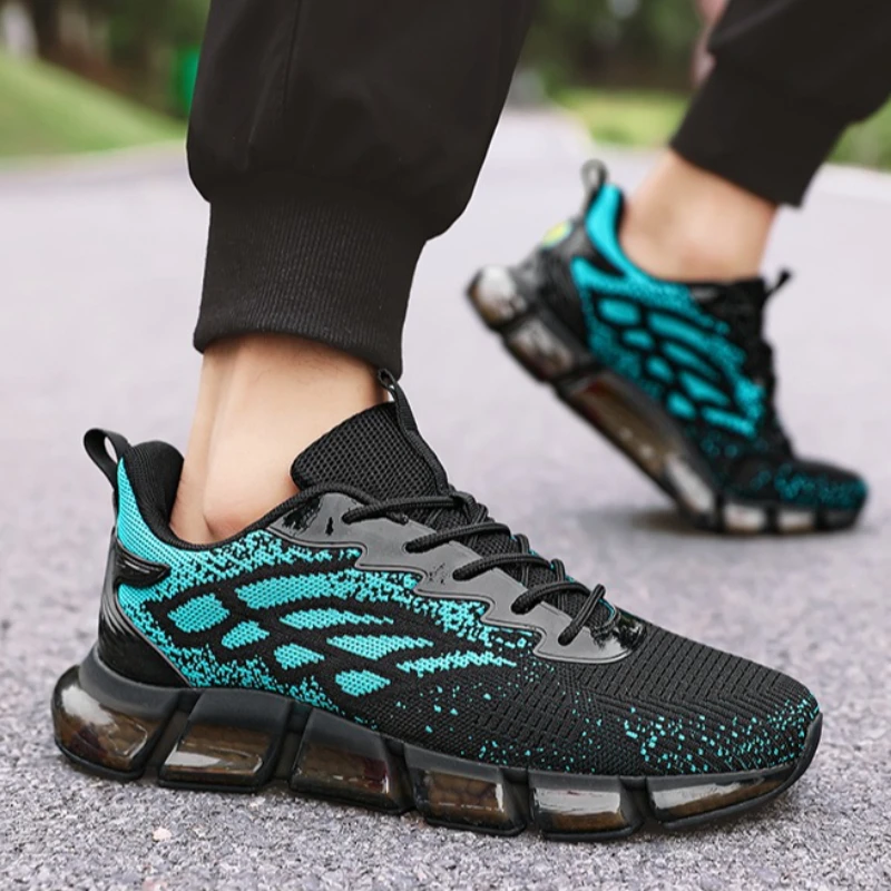 

Men's Multi-color Lightweight Woven Mesh Surface Fashionable Summer Lace-up Flat Heel Casual Sports Outdoor Running Shoes