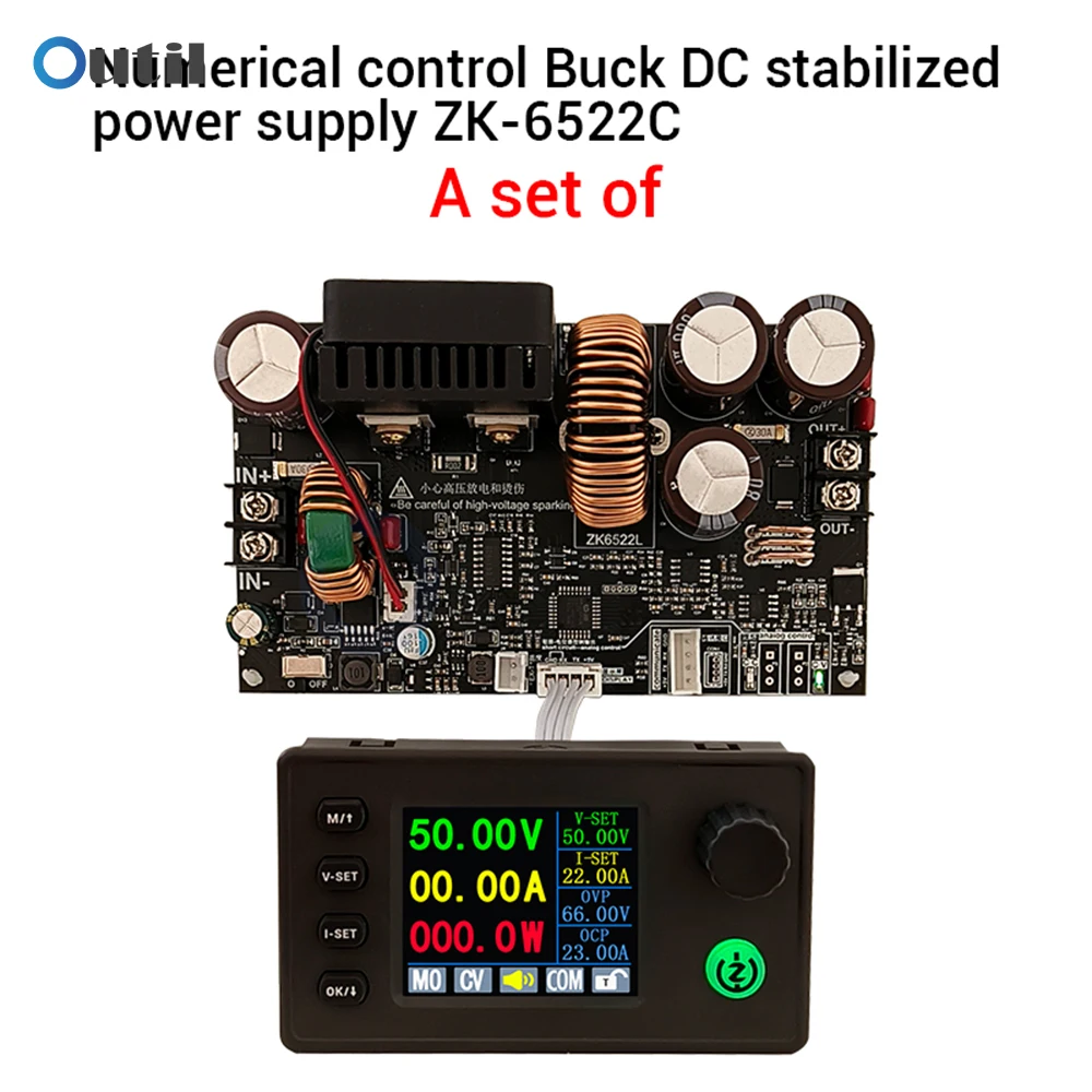 ZK-6522C Color Screen CNC Step-down DC Adjustable Power Supply Constant Voltage and Current Module 22A/1400W Step-down Module