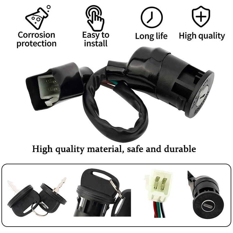 AHL دراجة نارية قفل الباب الكهربائي مفتاح إشعال التبديل ل بولاريس ATV Outlaw 90 تشويش إذاعي 50 90 المفترس 90 الخارج عن القانون 50 53417-5054 #4