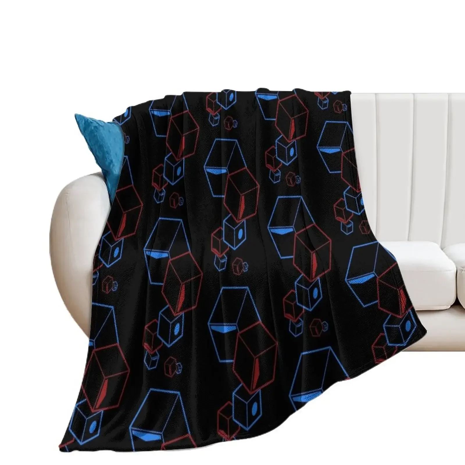 

Beat Saber - Floatin' Blocks - Black Throw Blanket Blankets Sofas Of Decoration Soft Plaid Blankets