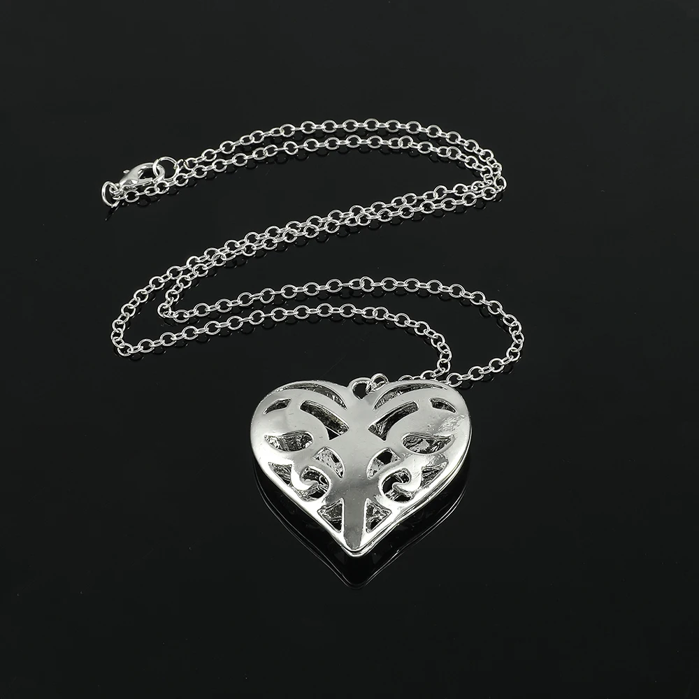 The Vampire Diaries Necklace Originals Family Caroline Forbes Filigree Heart Locket Real Vervain Fashion Pendant Jewelry