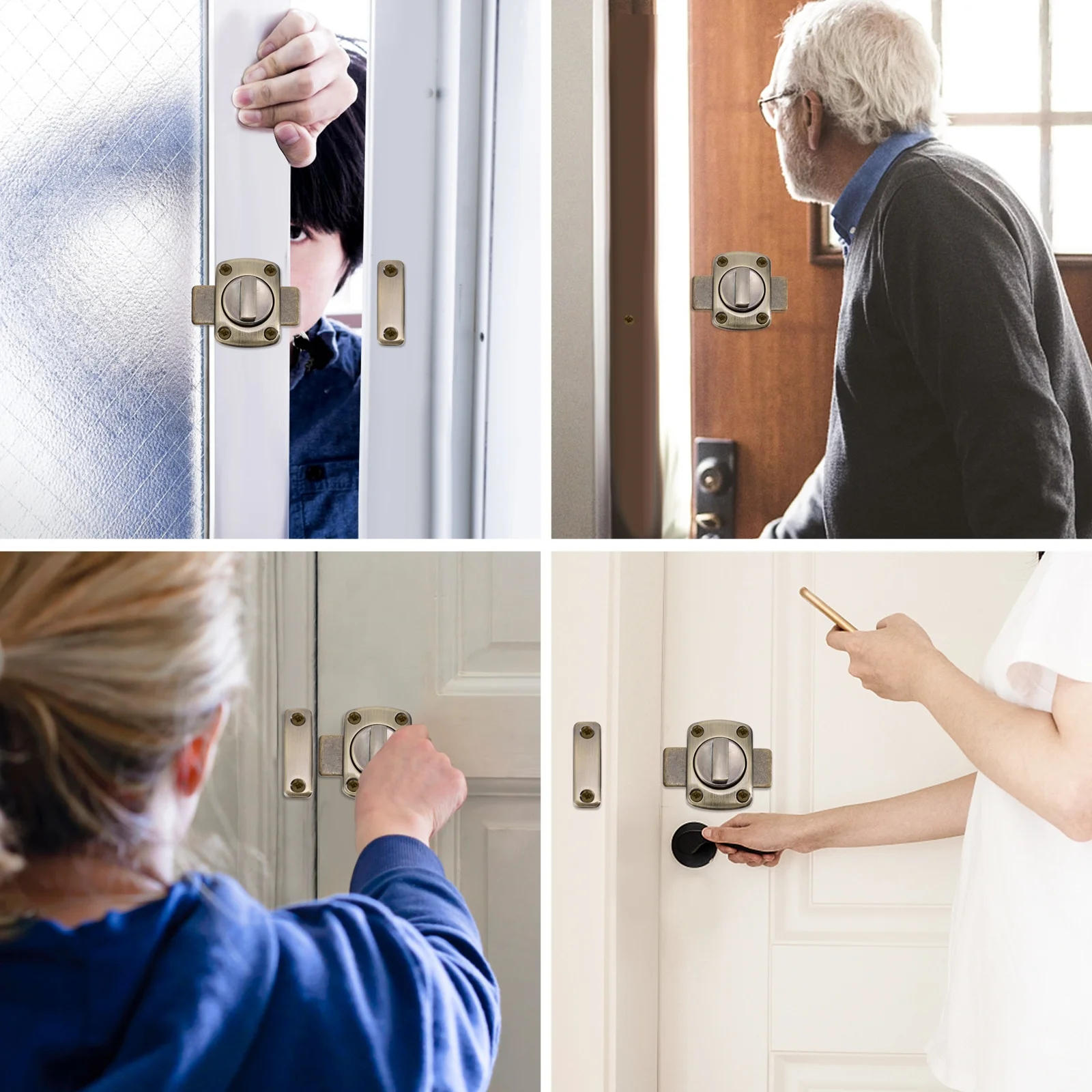 

1Pcs Zinc Alloy Door Bolt Latch Rust Resistant Sliding Door Lock Home Window Security Lock Zinc Alloy Window Latch