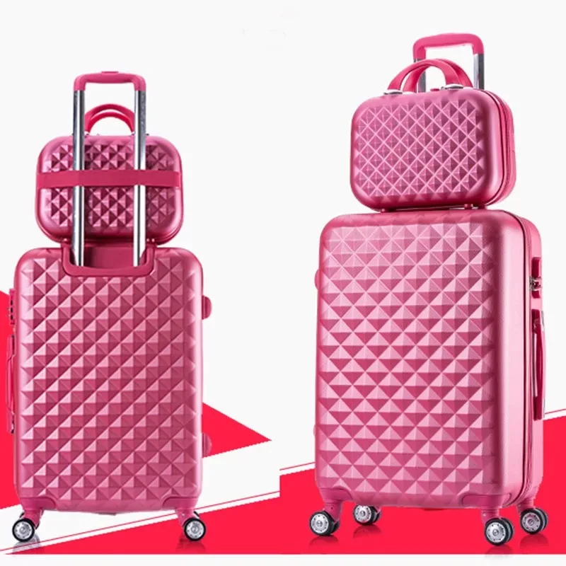 Imagem -03 - Conjunto Moda Bolsa de Cosméticos 20 22 24 28 Polegada Menina Estudantes Trole Case Viagem Spinner Senha Bagagem Mulher Rolando Mala Peças