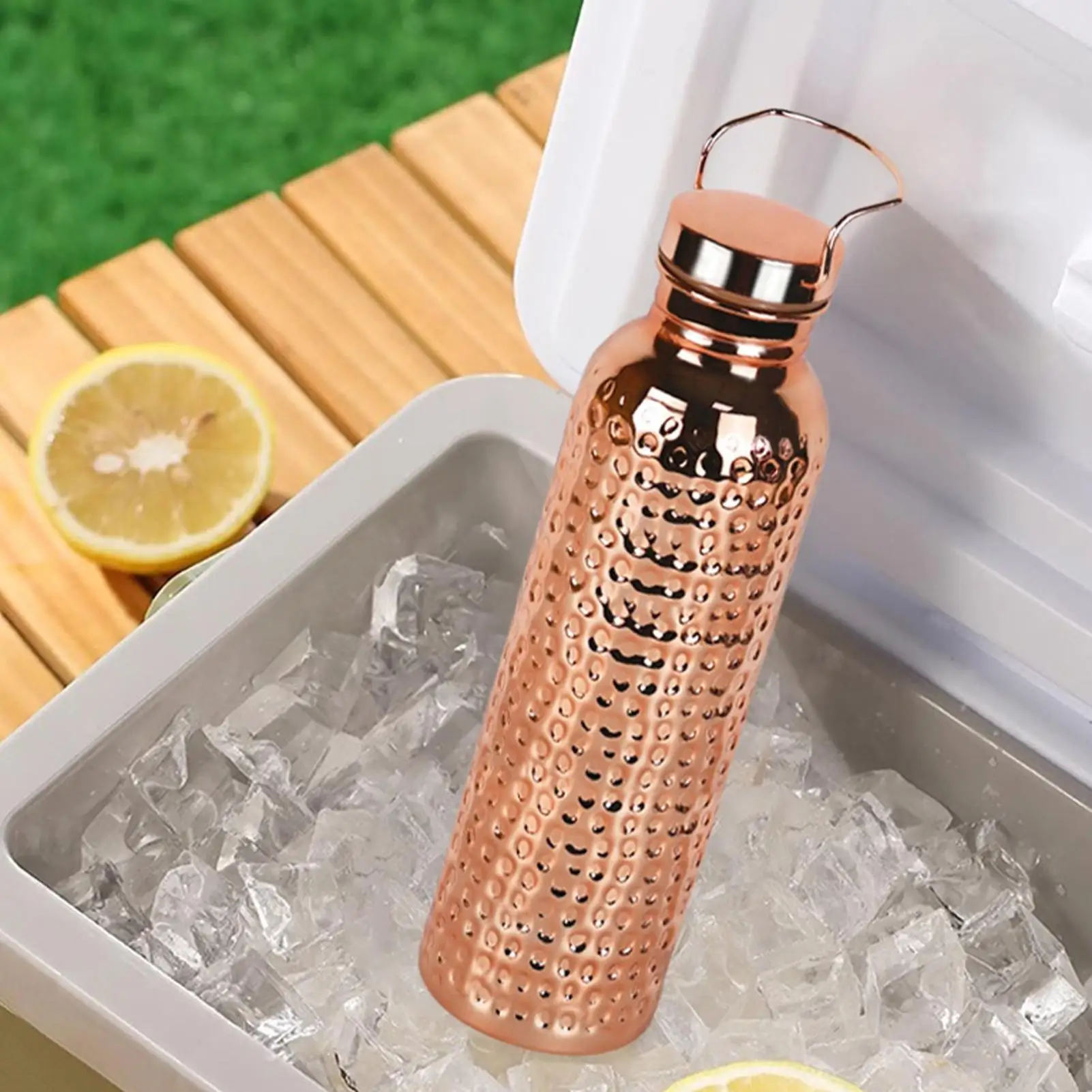 800ml Pure Copper Insulated Stainless Steel Water Bottle