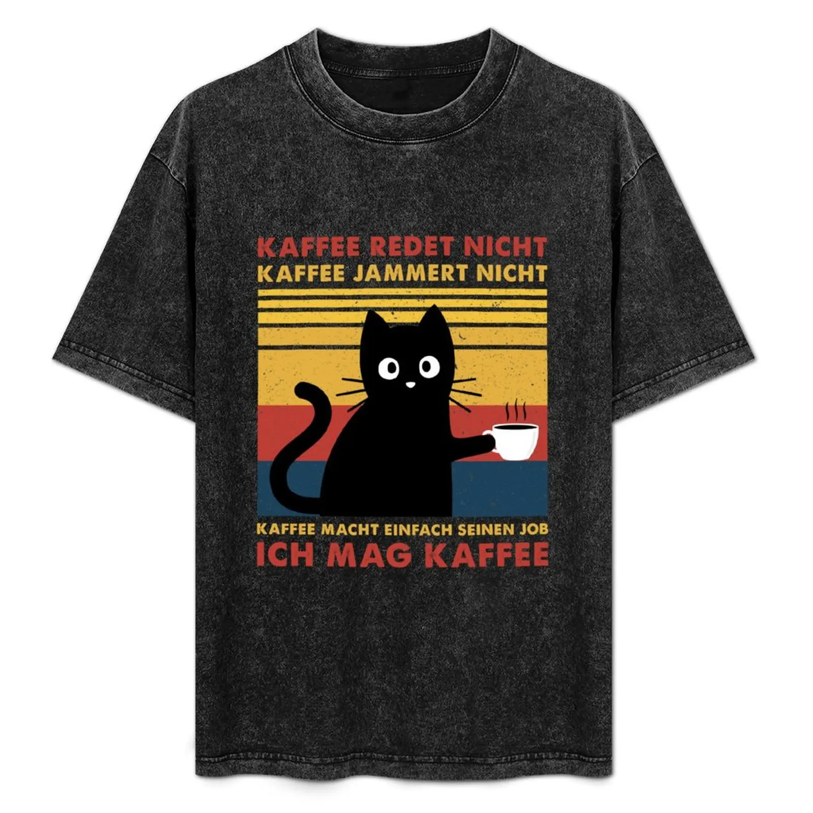 

Black Cat Kaffee Redet Nicht Kaffee Jammert Nicht Kaffee Macht Einfach Seinen Job Ich Mag T-Shirt Work Outdoor T-Shirt for Men