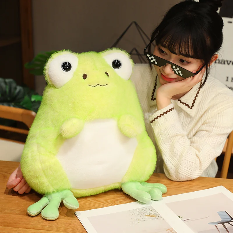 20-38cm Smiling Frog Plush Toys Pillow Stuffed Soft Sofa Room Decoration Dolls for Friend Womens Birthday Gifts