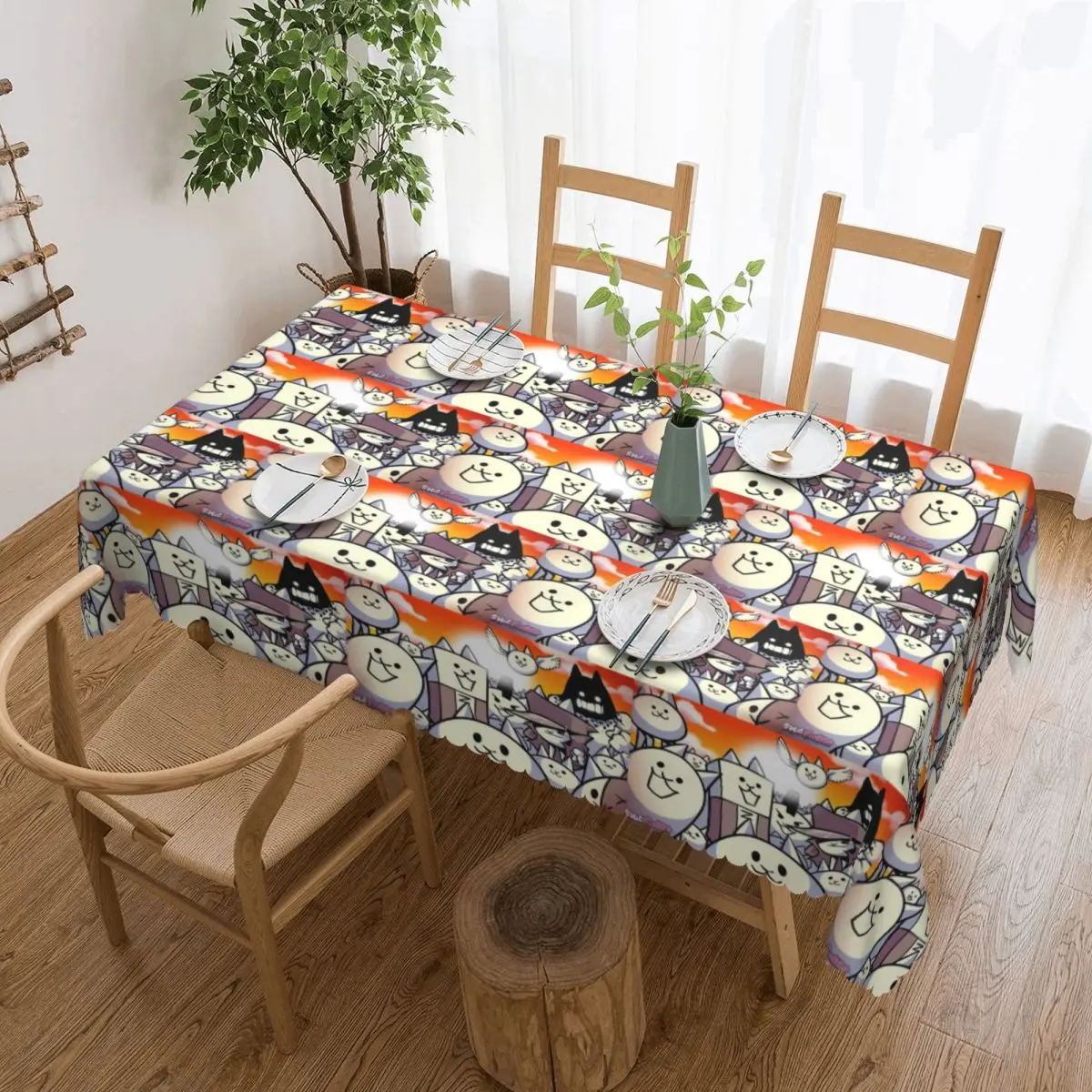 Battle Cats Doddle Tablecloth Restaurant Kitchen Rectangular Tablecloth Festival Party Decorations Tablecloth Dining Table Cover