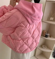 Candy Colored Down Jacket For Women 2025 New Autumn Winter Hoodie Short Jackets Korean Lightweight Style White Duck Down Coat