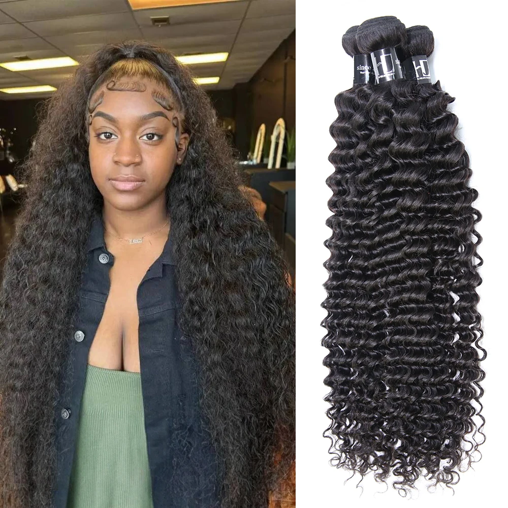 

Глубокие волнистые вьющиеся пучки человеческих волос Черные вьющиеся пучки волос Волнистые кудри Необработанные необработанные наращивание волос 1 3 4 пучка шт.