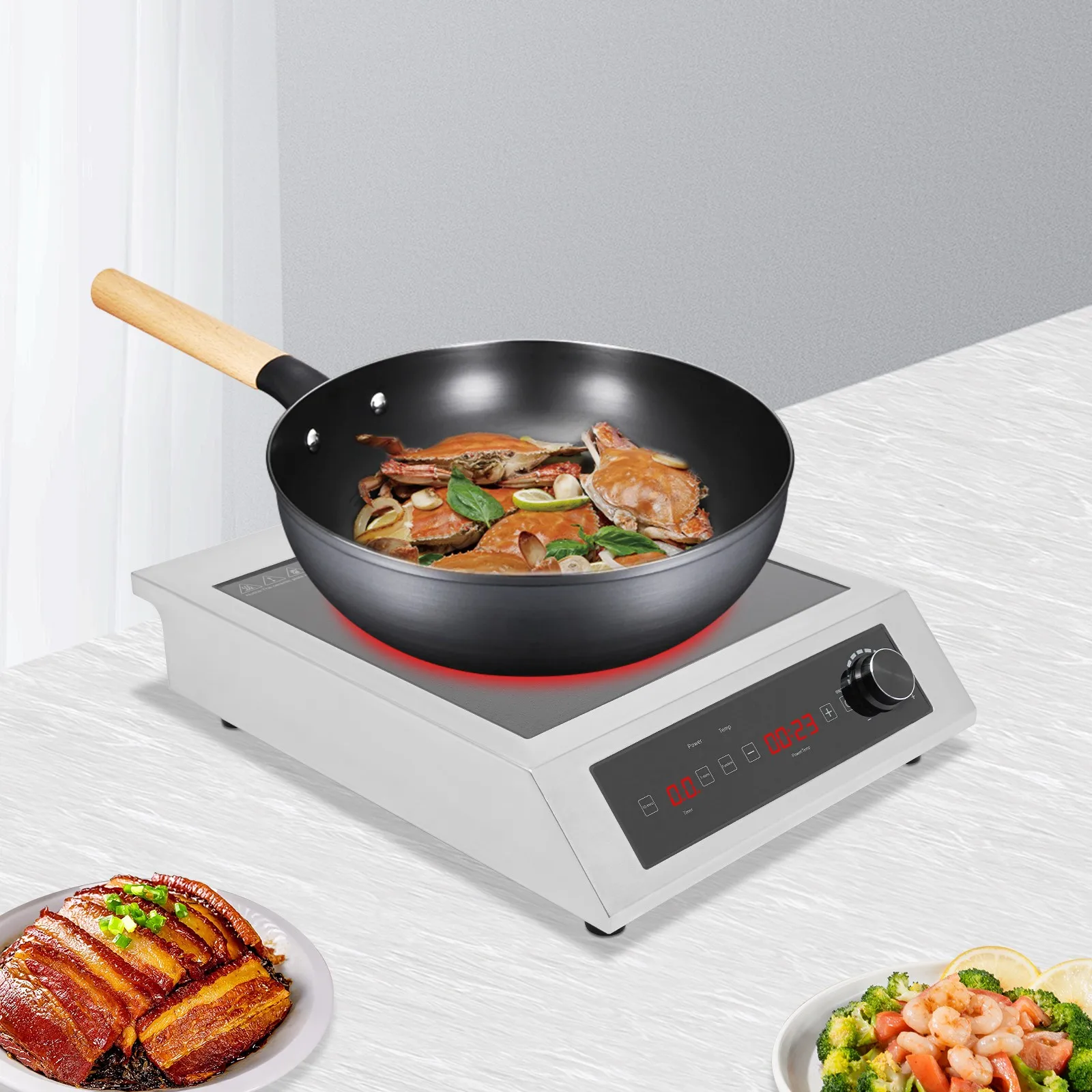 

Коммерческая индукционная плита для кухонной столешницы, портативная электрическая плита мощностью 3500 Вт, универсальная, 110-127 В