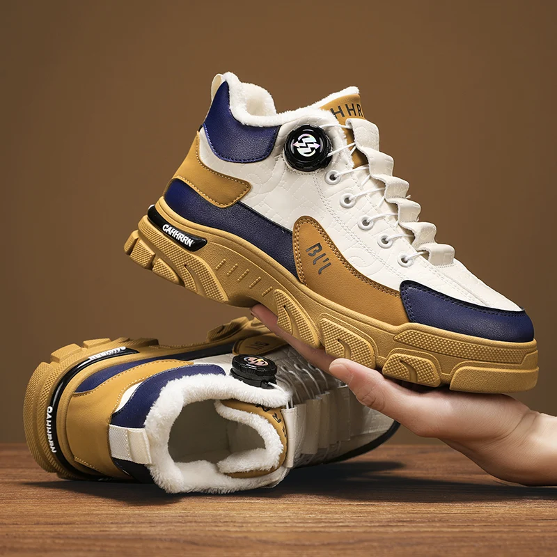 

Fleece-lined high-top shoes, workwear sports trendy shoes, versatile casual cotton shoes for winter MH080